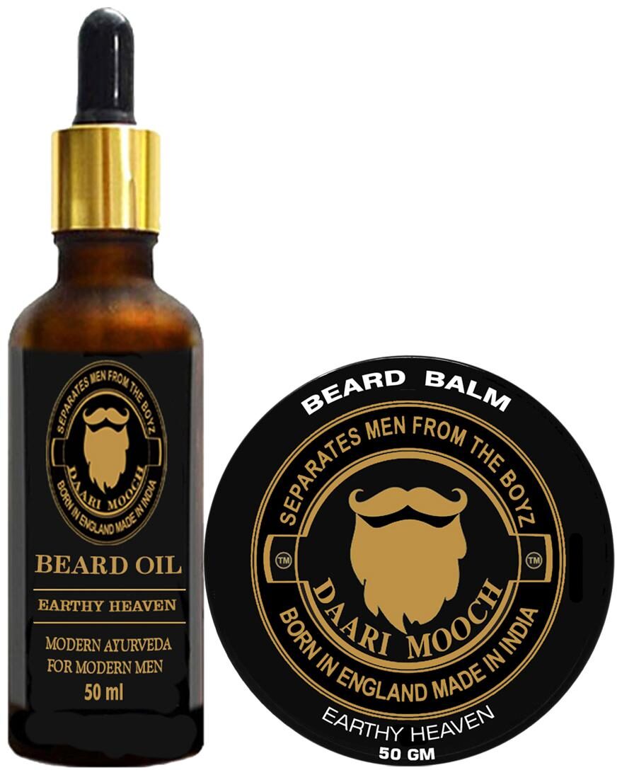 

DAARI MOOCH Beard Oil(50ml) Beard Balm(50g) (Earthy) (Pack of 2)