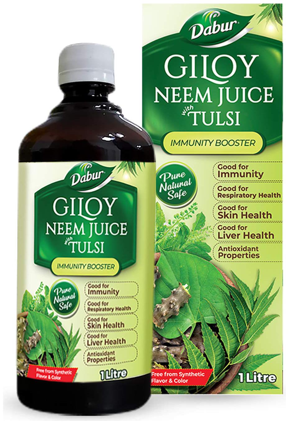 

Dabur Giloy Neem Juice with Tulsi 100 Health Juice -1L (Pack of 2)