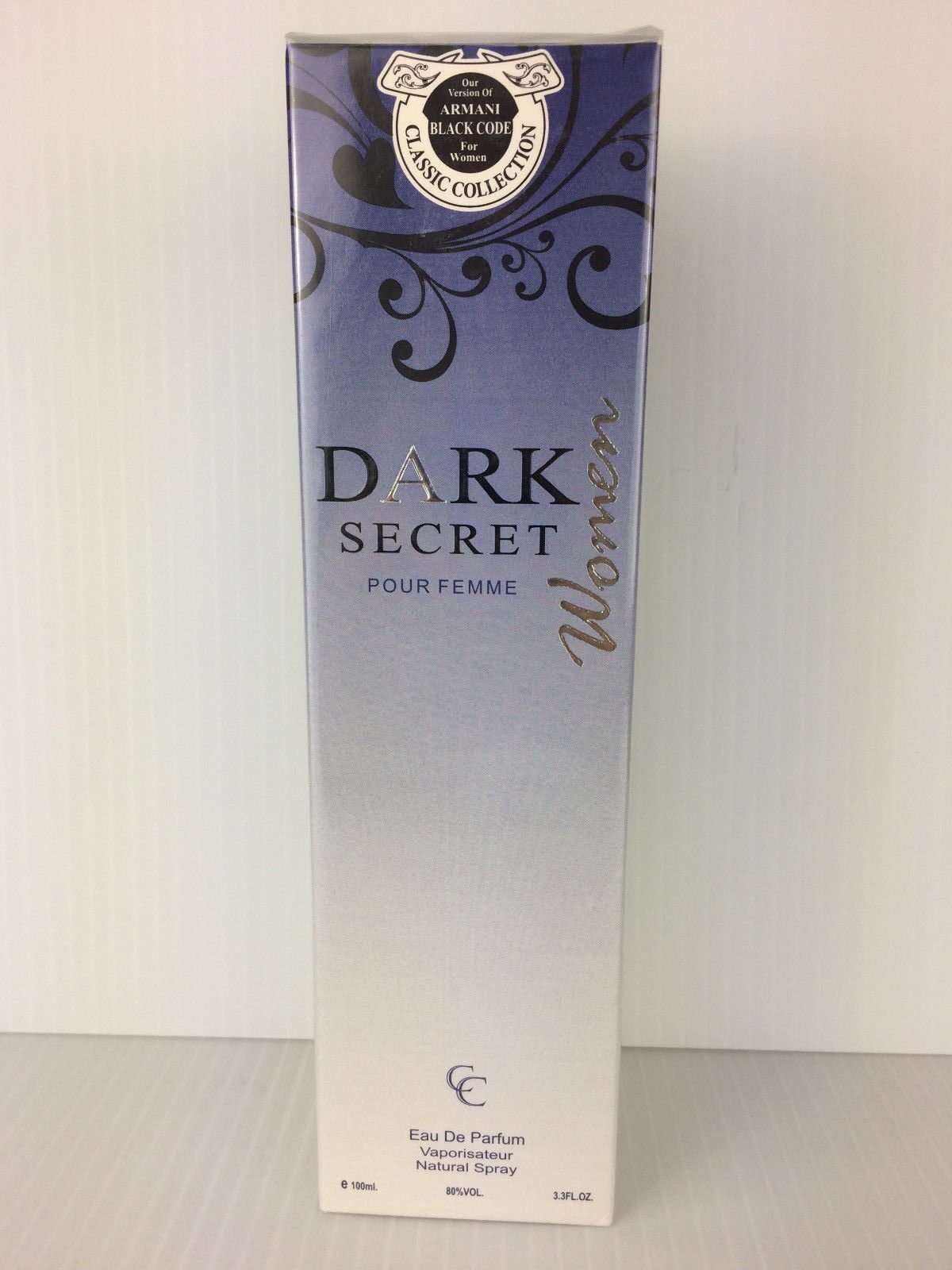 

DARK SECRET POUR FEMME OUR VERSION OF ARMANI BLACK CODE 3 3 oz EDP Spray NIB