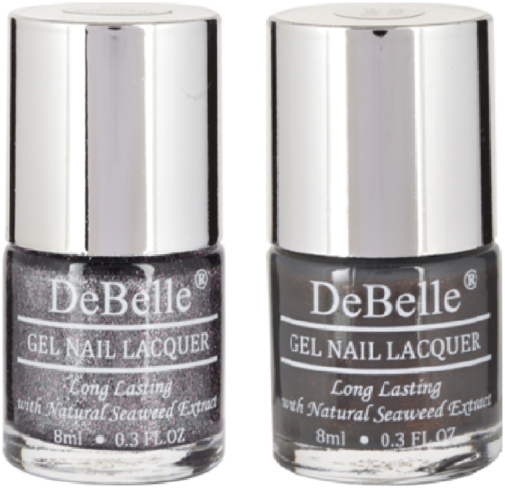 

DeBelle Gel Nail Lacquer combo Pack of 2 copper GLAZE Grey Glitteratti(16ml)