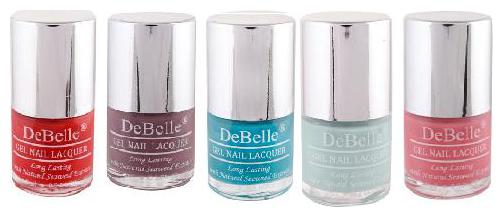 

DeBelle Nail Polish Combo set of 5 Royale Cocktail BeBe Kiss Majestique Mauve Mint Amour French Affair(40ml)
