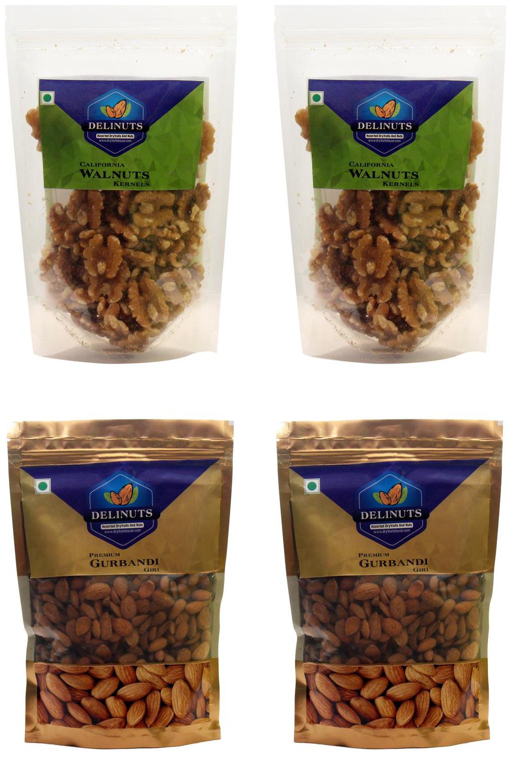 

Delinuts Natural Premium Almond Gurbandi Walnut Kernal (Combo)