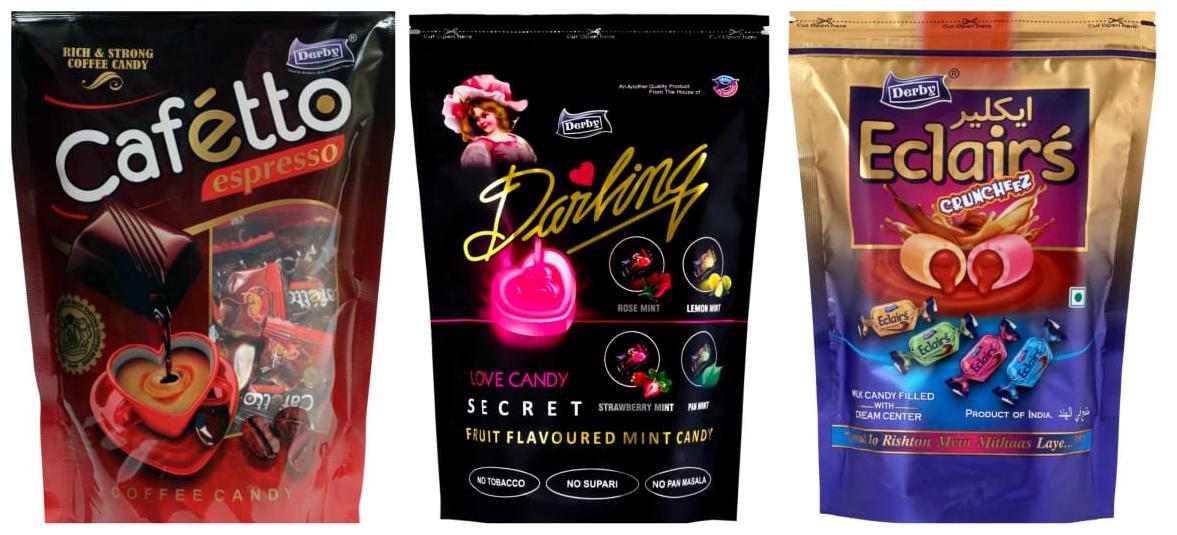 

Derby Cafetto Darling Secret Assorted and Assorted Eclairs mix Fruit Candy candy Chocolate Toffee Pack For Family and Friends 190g x 1 125g x 1 and 180g x 1(Pack of 3)