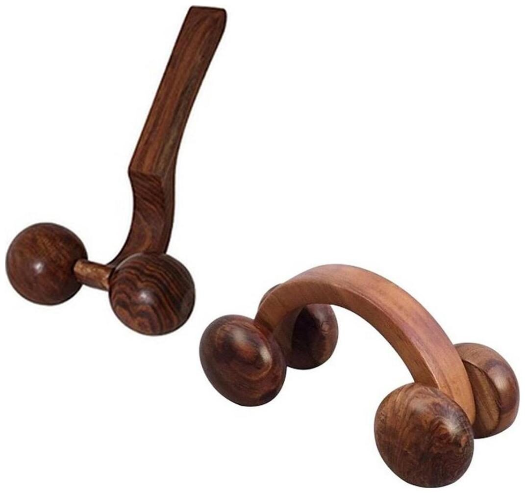 

Desi Karigar Wooden Accupressure Massager Set Of Two Massagers
