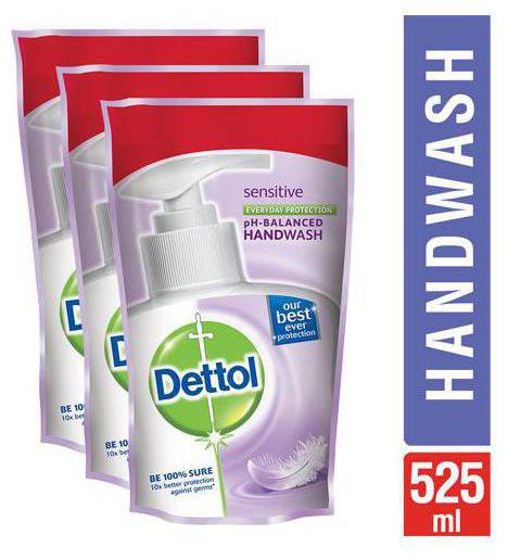 

Dettol Hand Wash Liquid Refill - Sensitive 175 ml (Pack Of 3)