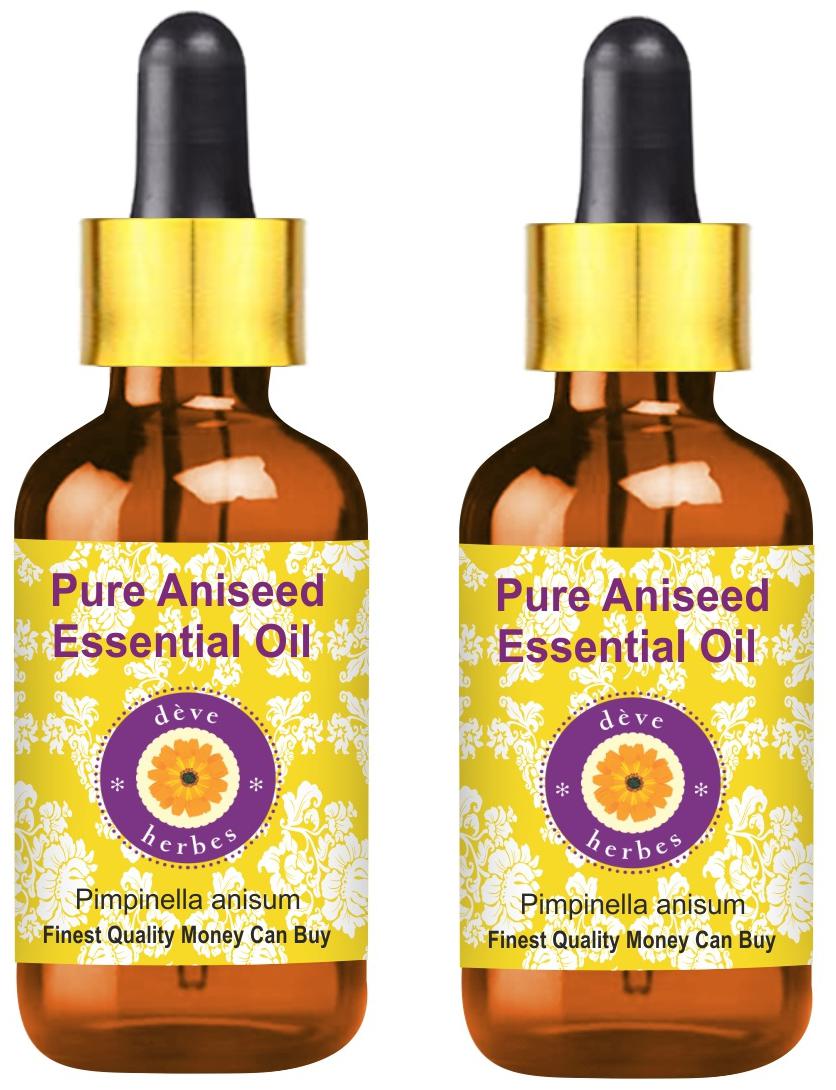 

Deve Herbes Pure Aniseed Essential Oil (Pimpenella anisum) with Glass Dropper Natural Premium Grade Steam Distilled for Personal Care 100ml each Pack of 2