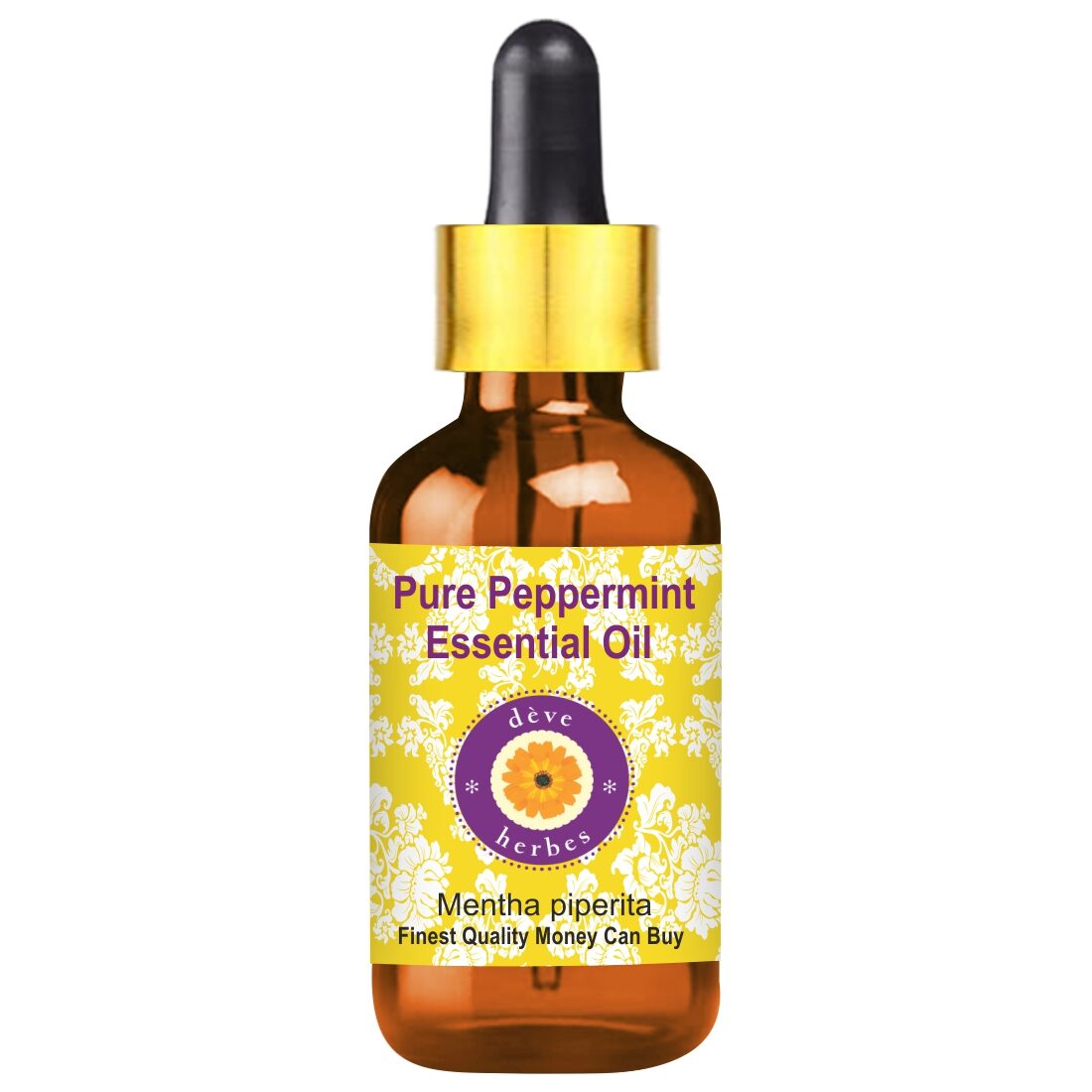 

Deve Herbes Pure Peppermint Essential Oil (Mentha piperita) withGlass Dropper Natural Premium Grade Steam Distilled for Personal Care 5oml