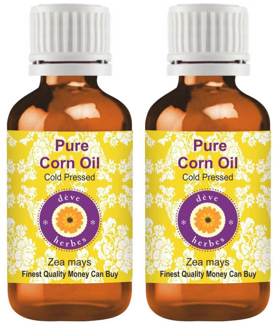 

Deve Herbes Pure Corn Carrier Oil (zea mays) Natural Premium Grade Cold Pressed for Personal Care 100 ml ( Pack of 2 )