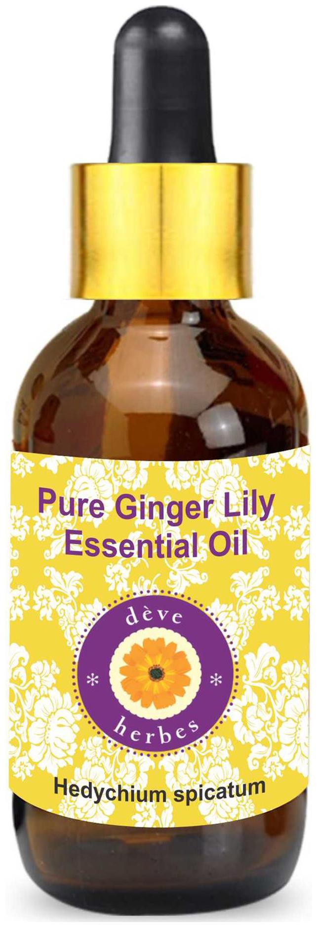 

Deve Herbes Pure Ginger Lily Essential Oil (Hedychium spicatum) with Glass Dropper 100 Natural Therapeutic Grade Steam Distilled 50ml