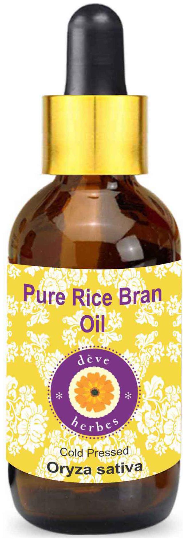

Deve Herbes Pure Rice Bran Oil (Oryza sativa) with Glass Dropper 100 Natural Therapeutic Grade Cold Pressed 50ml