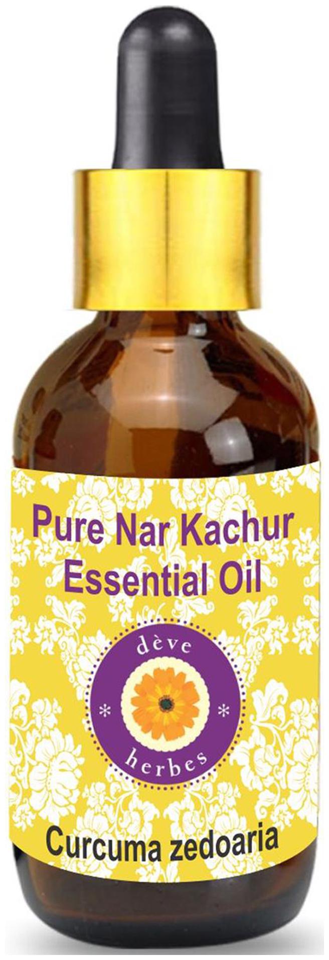 

Deve Herbes Pure Nar Kachur Essential Oil (Curcuma zedoaria) with Glass Dropper 100 Natural Therapeutic Grade Steam Distilled 15ml