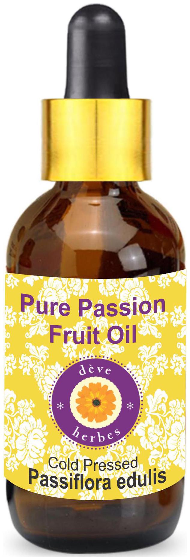 

Deve Herbes Pure Passion Fruit Oil (Passiflora edulis) with Glass Dropper 100 Natural Therapeutic Grade Cold Pressed 15ml
