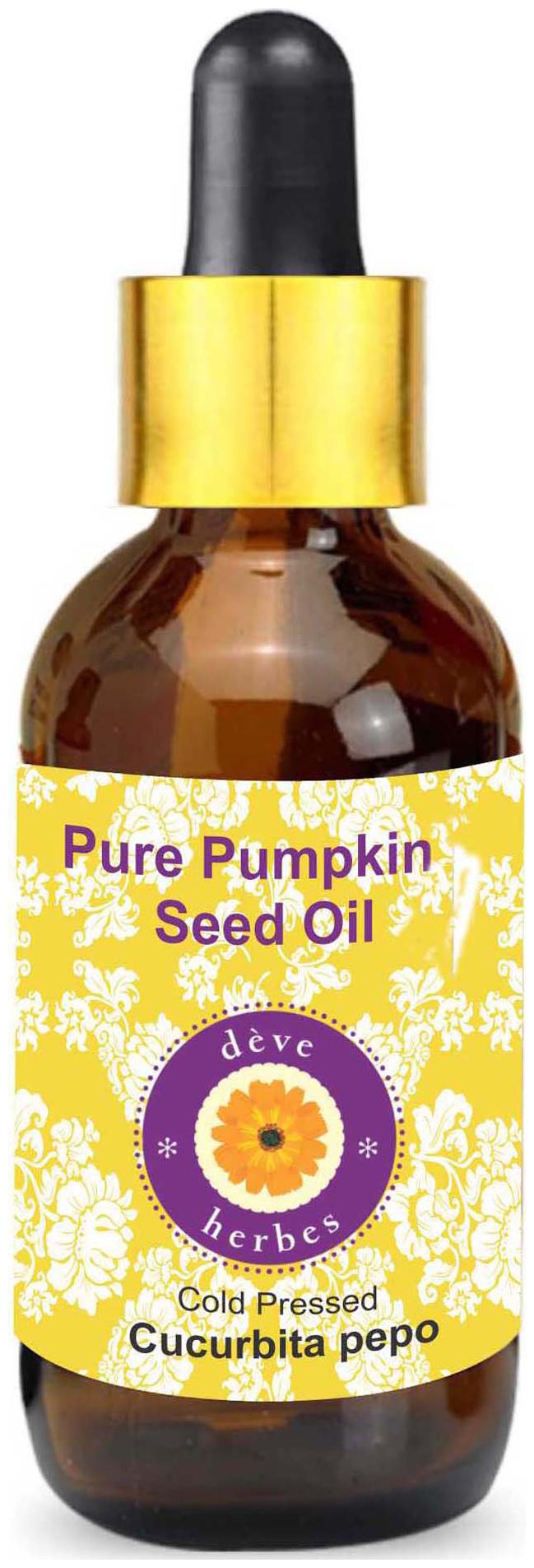 

Deve Herbes Pure Pumpkin Seed Oil (Cucurbita pepo) with Glass Dropper 100 Natural Therapeutic Grade Cold Pressed 50ml