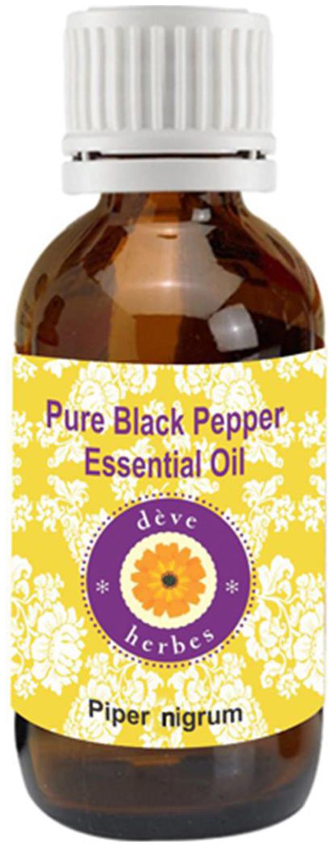 

Deve Herbes Pure Black Pepper Essential Oil (Piper nigrum) with Glass Dropper 100 Natural Therapeutic Grade Steam Distilled 5ml