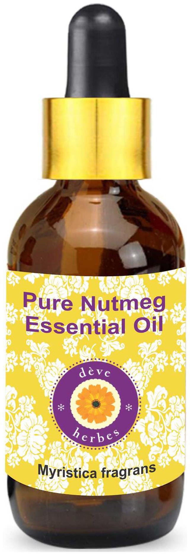 

Deve Herbes Pure Nutmeg Essential Oil (Myristica fragrans) with Glass Dropper 100 Natural Therapeutic Grade Steam Distilled 10ml