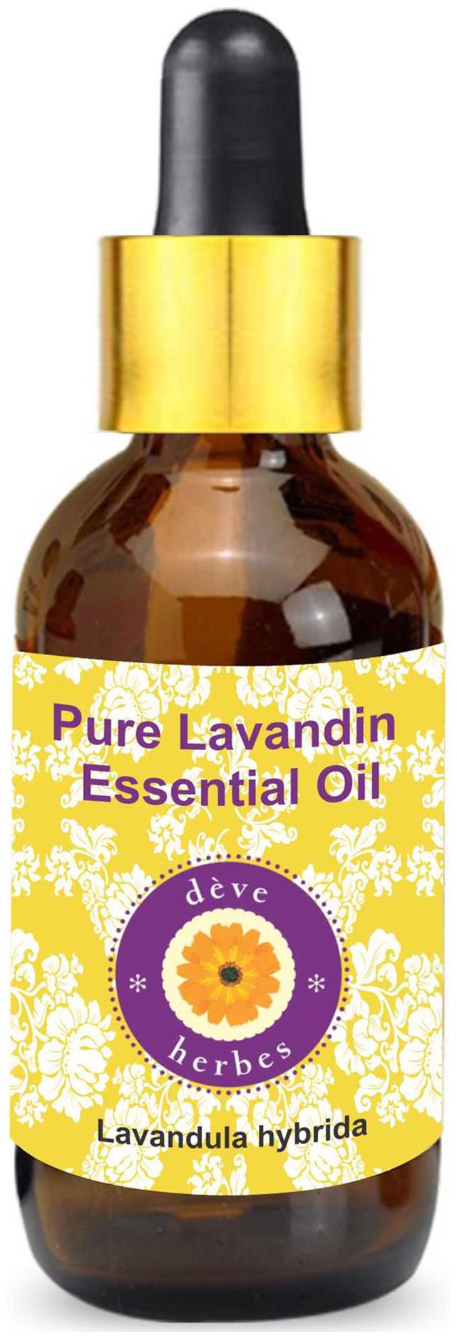 

Deve Herbes Pure Lavandin Essential Oil (Lavandula hybrida) with Glass Dropper 100 Natural Therapeutic Grade Steam Distilled 100ml