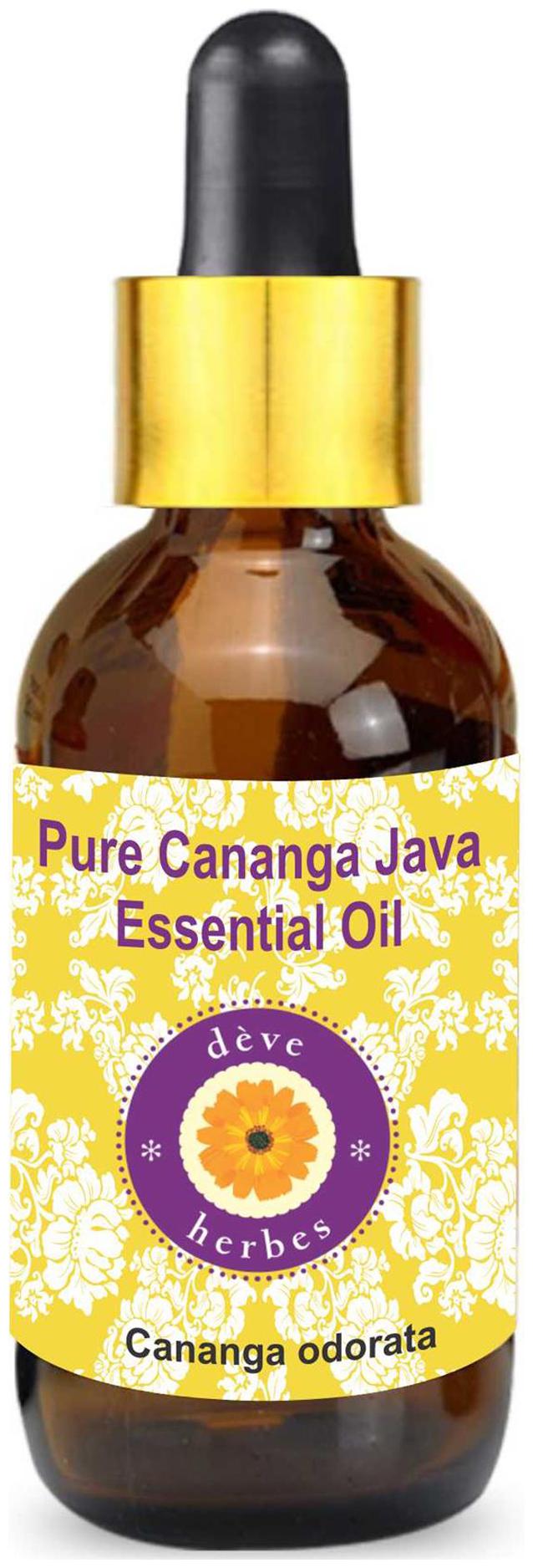 

Deve Herbes Pure Cananga java Essential Oil (Cananga odorata) with Glass Dropper 100 Natural Therapeutic Grade Steam Distilled 100ml