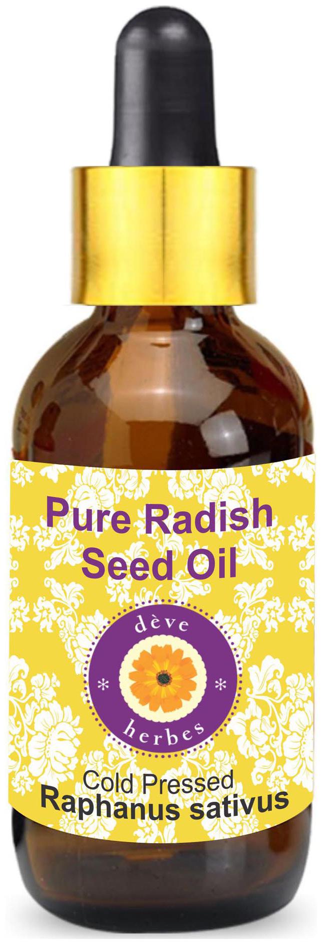 

Deve Herbes Pure Radish Seed Oil (Raphanus sativus) with Glass Dropper 100 Natural Therapeutic Grade Cold Pressed 30ml