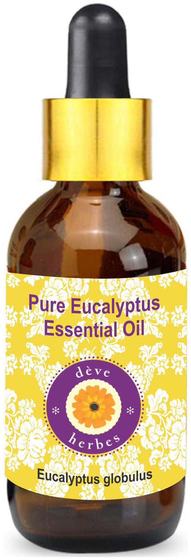 

Deve Herbes Pure Eucalyptus Essential Oil (Eucalyptus globulus) with Glass Dropper 100 Natural Therapeutic Grade Steam Distilled 100ml