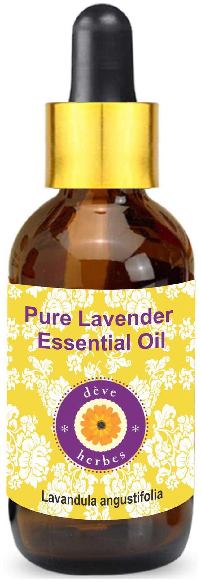 

Deve Herbes Pure Lavender Essential Oil (Lavandula angustifolia) with Glass Dropper 100 Natural Therapeutic Grade Steam Distilled 15ml