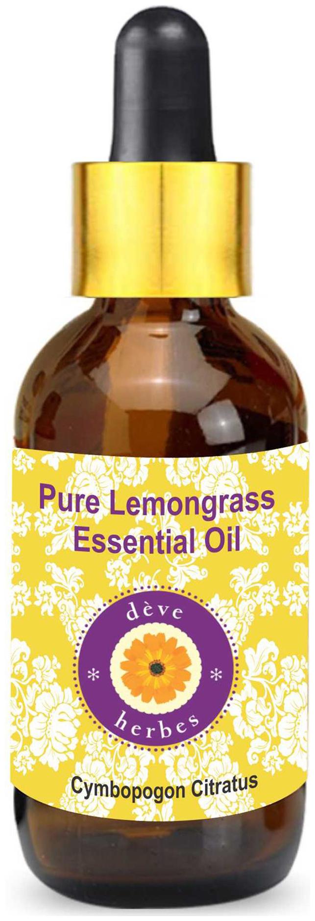 

Deve Herbes Pure Lemongrass Essential Oil (Cymbopogon citratus) with Glass Dropper 100 Natural Therapeutic Grade Steam Distilled 100ml