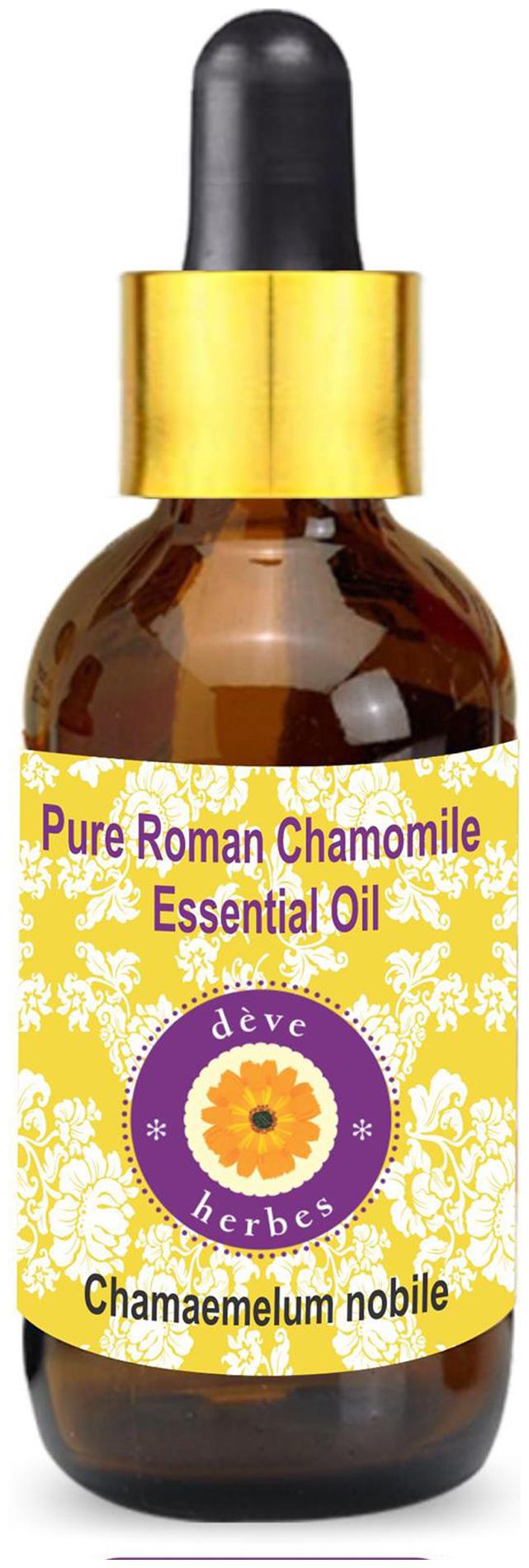 

Deve Herbes Pure Roman Chamomile Essential Oil (Chamaemelum nobile) with Glass Dropper 100 Natural Therapeutic Grade Steam Distilled 15ml