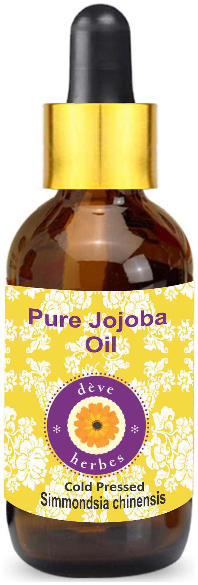 

Deve Herbes Pure Jojoba Oil (Simmondsia chinensis) with Glass Dropper 100 Natural Therapeutic Grade Cold Pressed 50ml