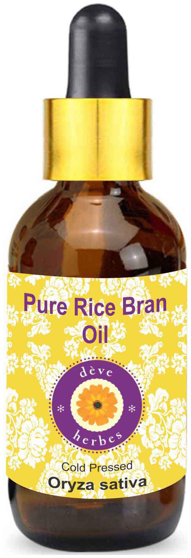 

Deve Herbes Pure Rice Bran Oil (Oryza sativa) with Glass Dropper 100 Natural Therapeutic Grade Cold Pressed 100ml