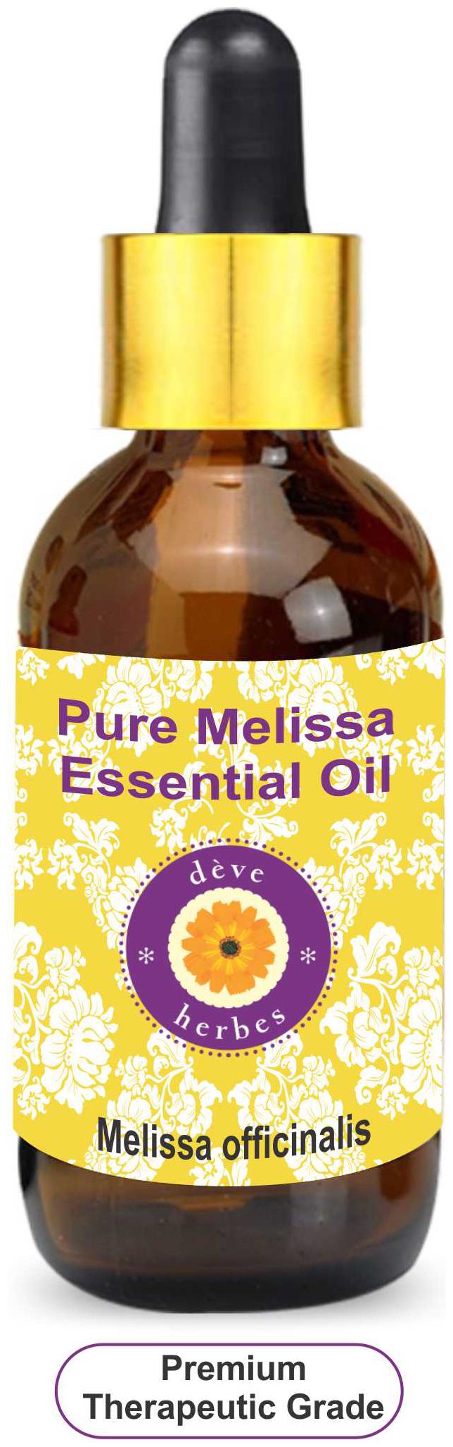 

Deve Herbes Pure Melissa Essential Oil (Melissa officinalis) with Glass Dropper 100 Natural Therapeutic Grade Steam Distilled 10ml