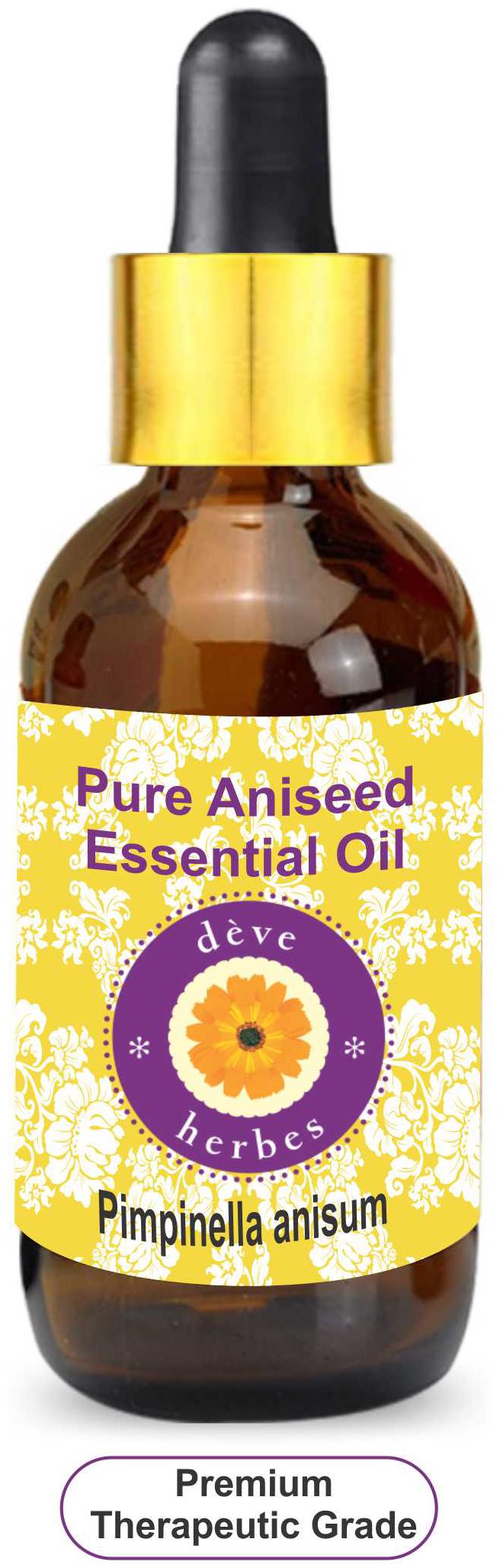 

Deve Herbes Pure Aniseed Essential Oil (Pimpinella anisum) with Glass Dropper 100 Natural Therapeutic Grade Steam Distilled 15ml