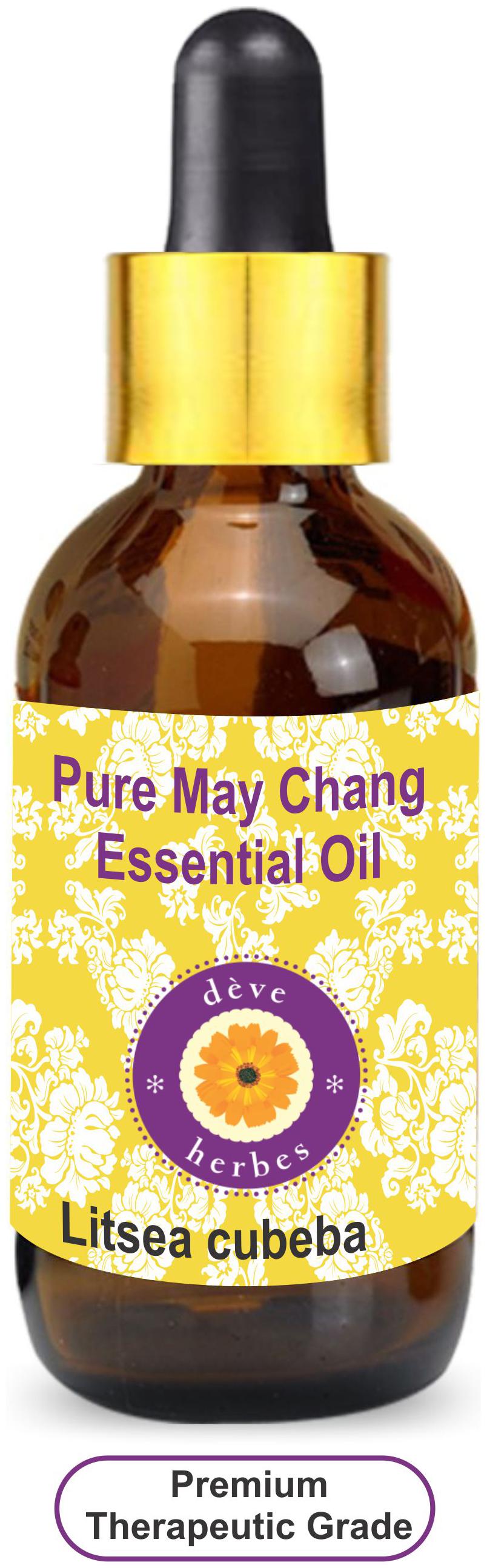 

Deve Herbes Pure May Chang Essential Oil (Litsea cubeba) with Glass Dropper 100 Natural Therapeutic Grade Steam Distilled 100ml