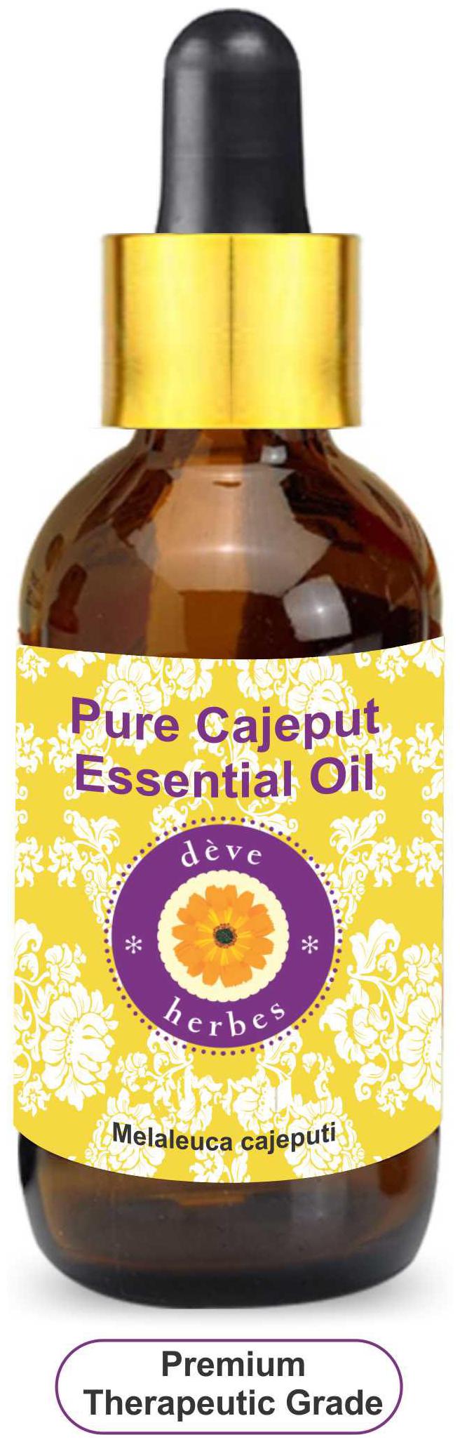 

Deve Herbes Pure Cajeput Essential Oil (Melaleuca cajeputi) with Glass Dropper 100 Natural Therapeutic Grade Steam Distilled 100ml