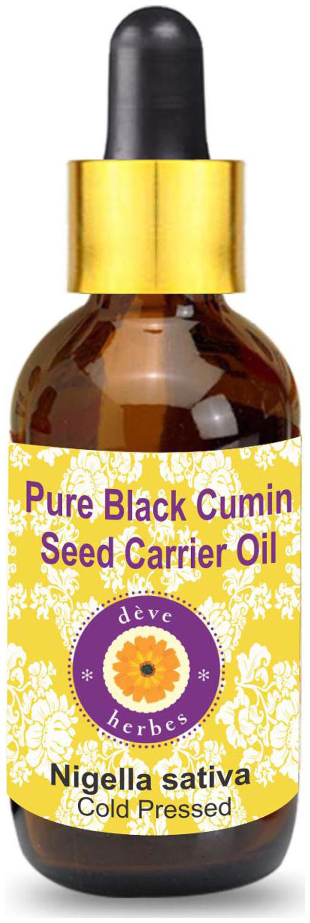 

Deve Herbes Pure Black Seed (Kalaunji) Carrier Oil (Nigella sativa) with Glass Dropper 100 Natural Therapeutic Grade Cold Pressed 30ml