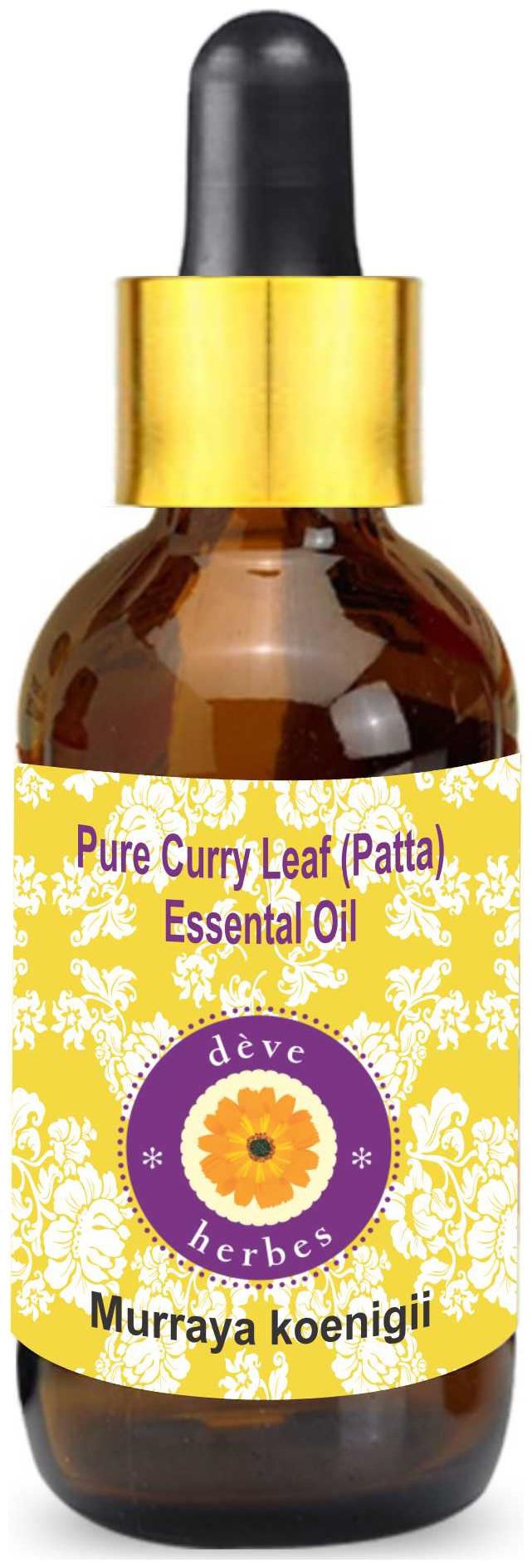 

Deve Herbes Pure Curry Leaf (Patta) Essential Oil (Murraya koenigii) with Glass Dropper 100 Natural Therapeutic Grade Steam Distilled 100ml