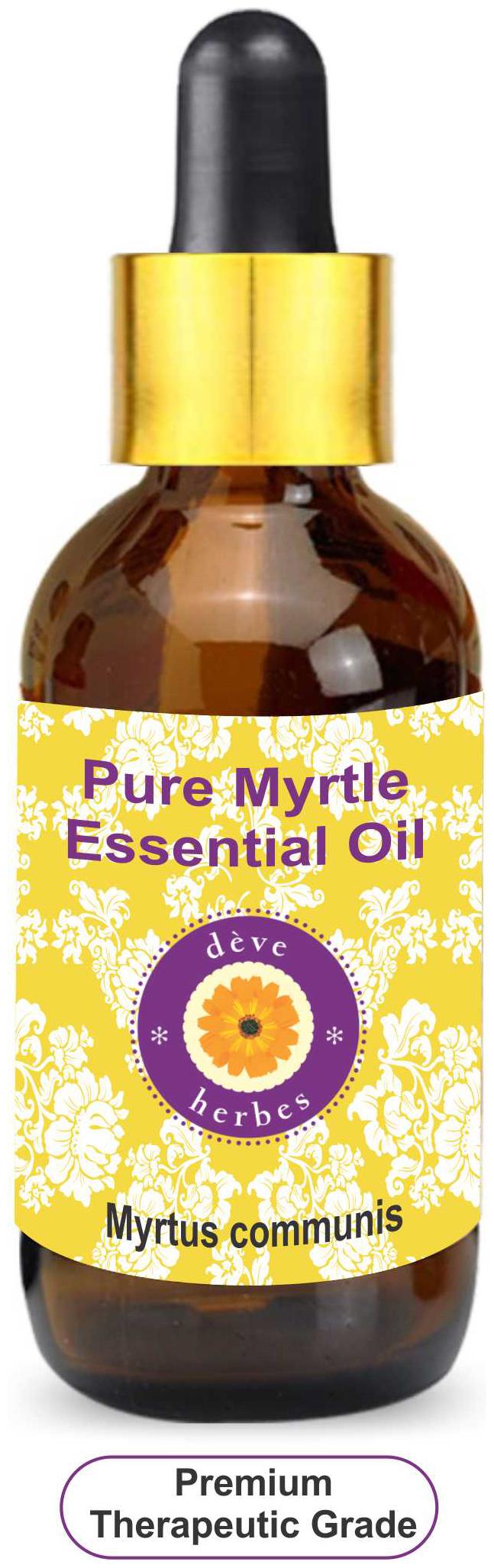 

Deve Herbes Pure Myrtle Essential Oil (Myrtus communis) with Glass Dropper 100 Natural Therapeutic Grade Steam Distilled 50ml