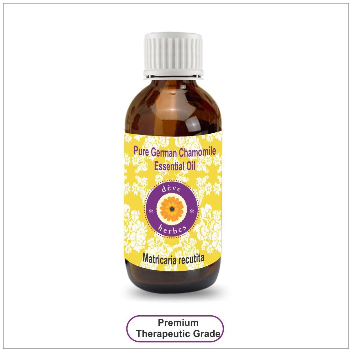

Deve Herbes Pure German Chamomile Essential Oil (Matricaria recutita) 100 Natural Therapeutic Grade Steam Distilled 100ml