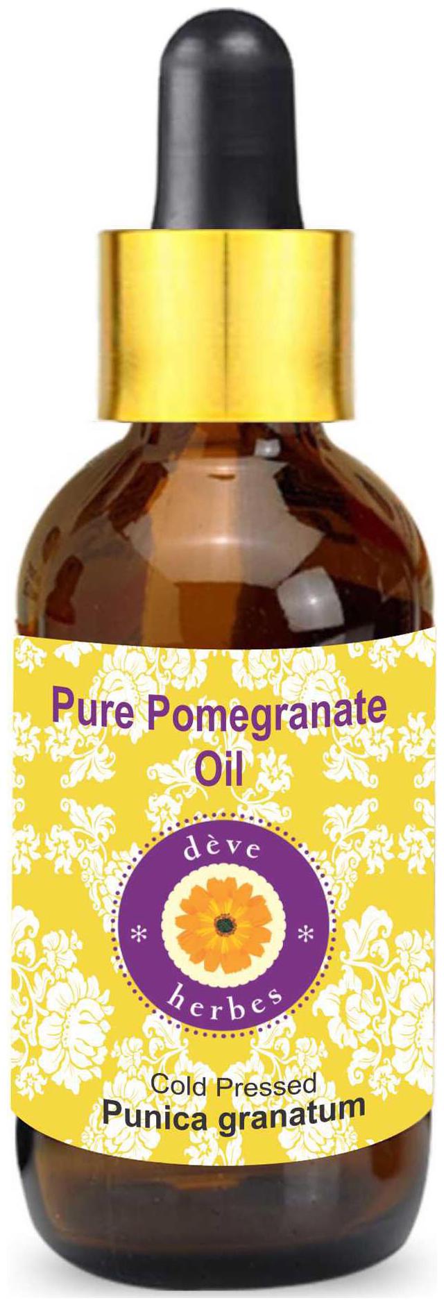 

Deve Herbes Pure Pomegranate Oil (Punica granatum) with Glass Dropper 100 Natural Therapeutic Grade Cold Pressed 15ml