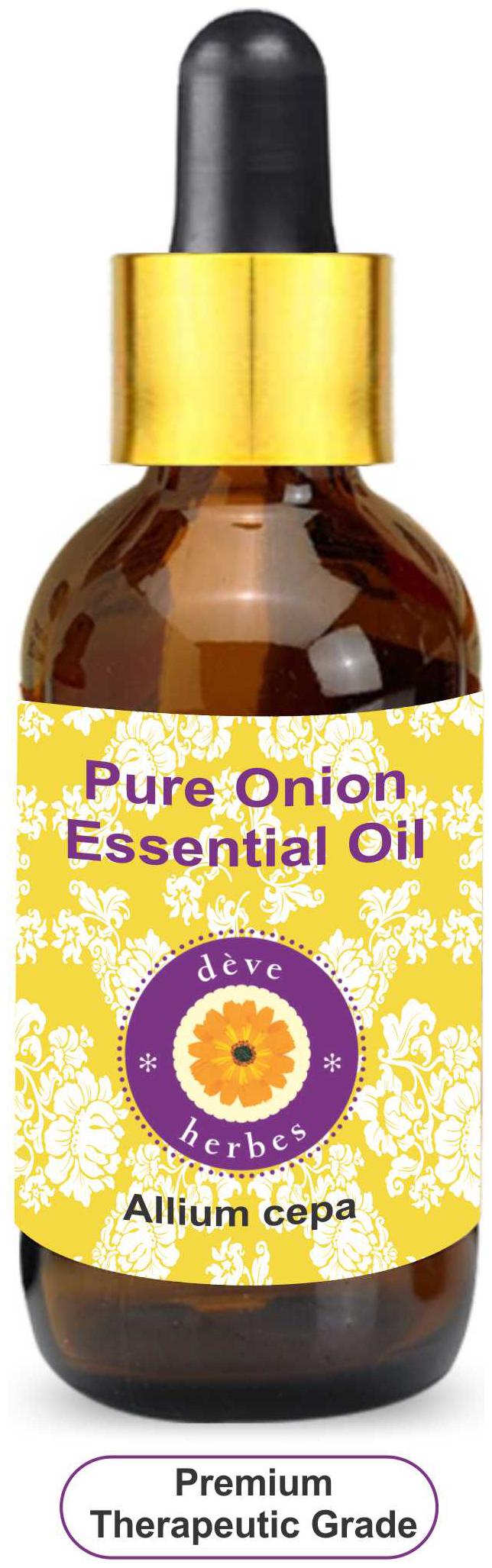 

Deve Herbes Pure Onion Essential Oil (Allium cepa) with Glass Dropper 100 Natural Therapeutic Grade Steam Distilled 5ml