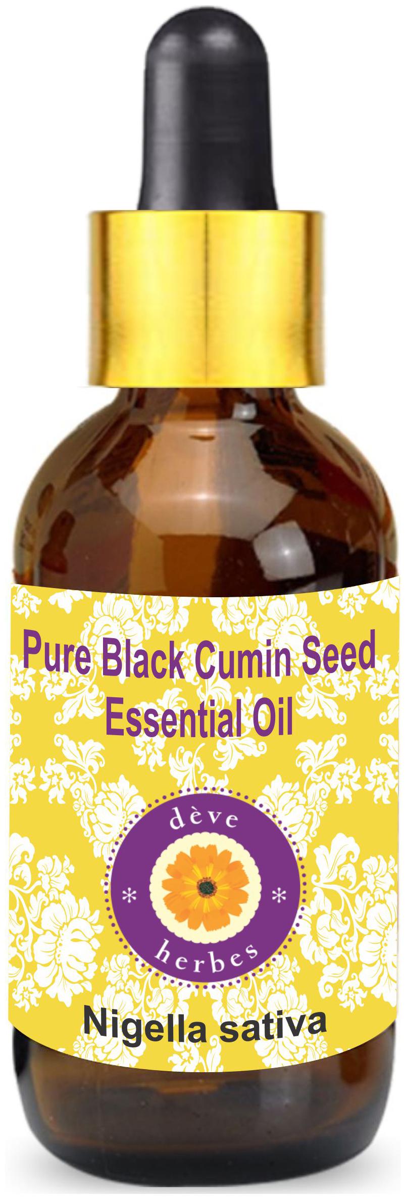 

Deve Herbes Pure Black Cumin Seed Essential Oil (Nigella sativa) with Glass Dropper 100 Natural Therapeutic Grade Steam Distilled 30ml
