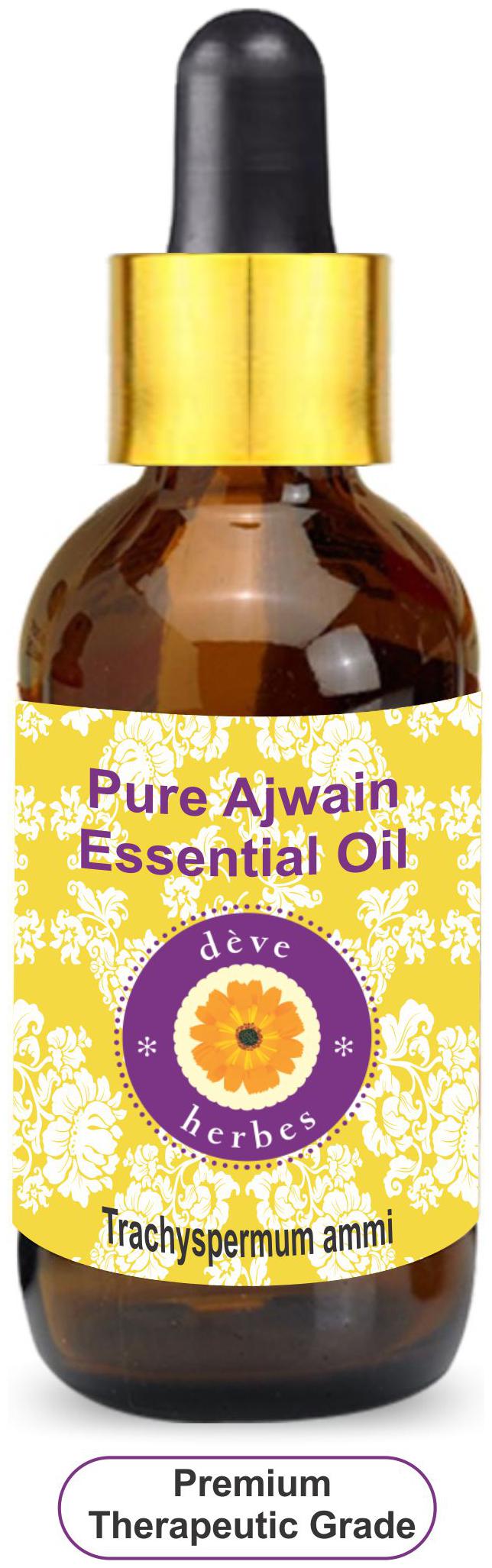 

Deve Herbes Pure Ajwain Essential Oil (Trachyspermum ammi) with Glass Dropper 100 Natural Therapeutic Grade Steam Distilled 100ml