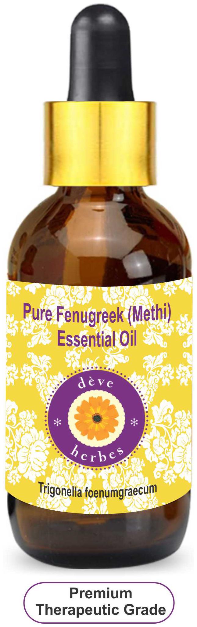 

Deve Herbes Pure Fenugreek(Methi) Essential Oil (Trigonella foenumgraecum) with Glass Dropper 100 Natural Therapeutic Grade Steam Distilled 10ml