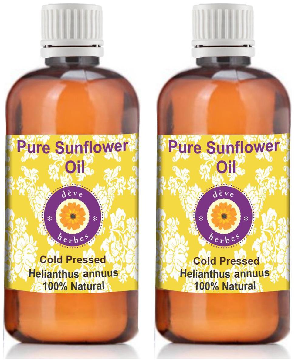 

Deve Herbes Pure Sunflower Oil (Helianthus annuus) 100 Natural Therapeutic Grade Cold Pressed 100ml (Pack of Two)