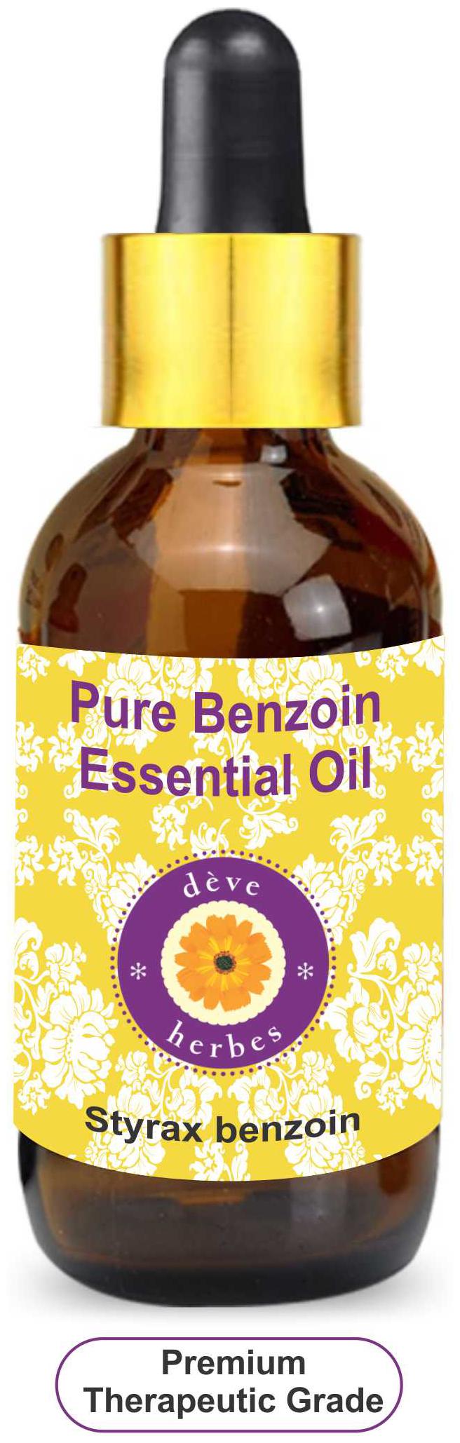 

Deve Herbes Pure Benzoin Essential Oil (Styrax benzoin) with Glass Dropper 100 Natural Therapeutic Grade Steam Distilled 50ml