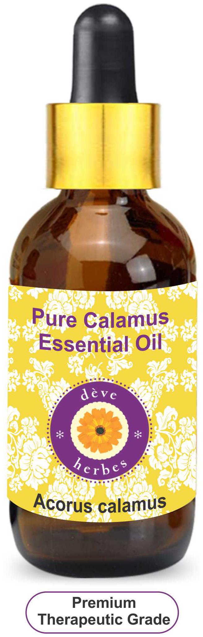 

Deve Herbes Pure Calamus Essential Oil (Acorus calamus) with Glass Dropper 100 Natural Therapeutic Grade Steam Distilled 50ml