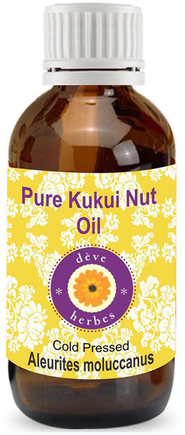 

Deve Herbes Pure Kukui Nut Oil (Aleurites moluccanus) 100 Natural Therapeutic Grade Cold Pressed 30ml