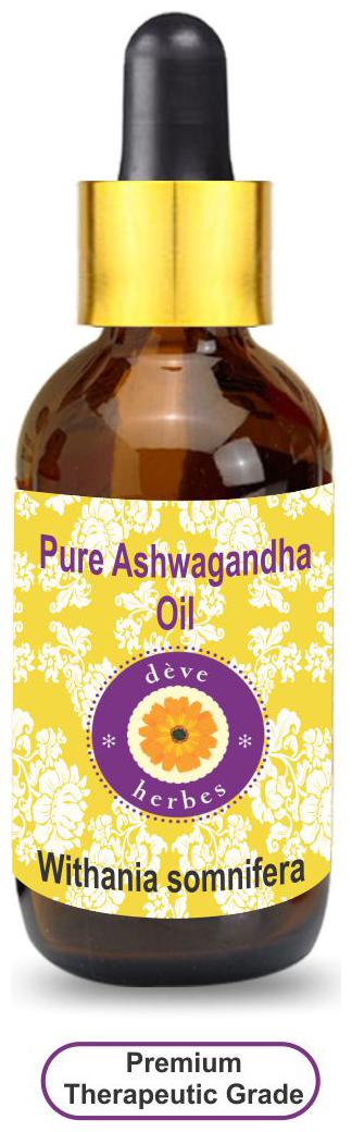 

Deve Herbes Pure Ashwagandha Oil (Withania somnifera) with Glass Dropper 100 Natural Therapeutic Grade 30ml