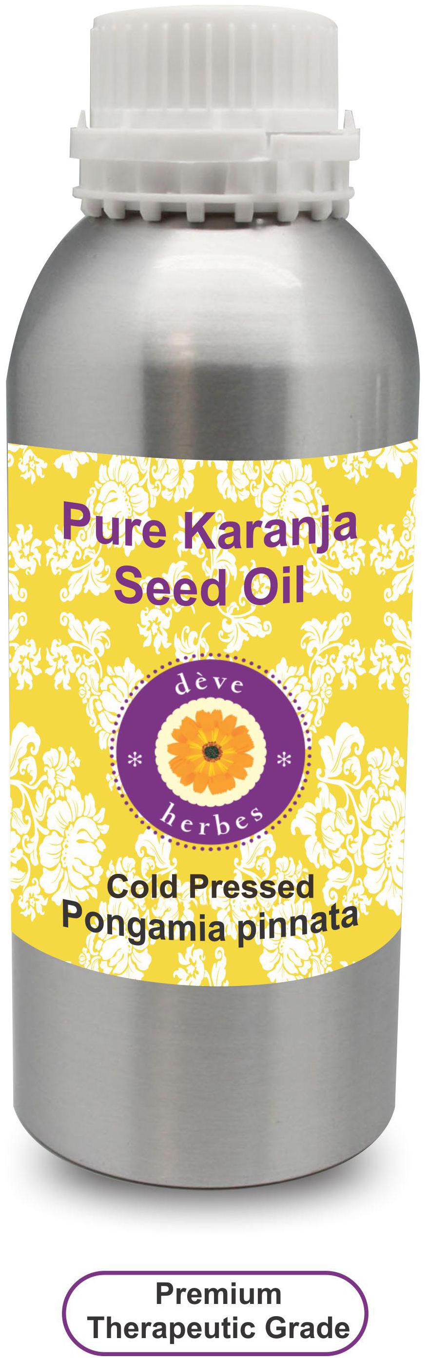 

Deve Herbes Pure Karanja Seed Oil (Pongamia pinnata) 100 Natural Therapeutic Grade Cold Pressed 1250ml