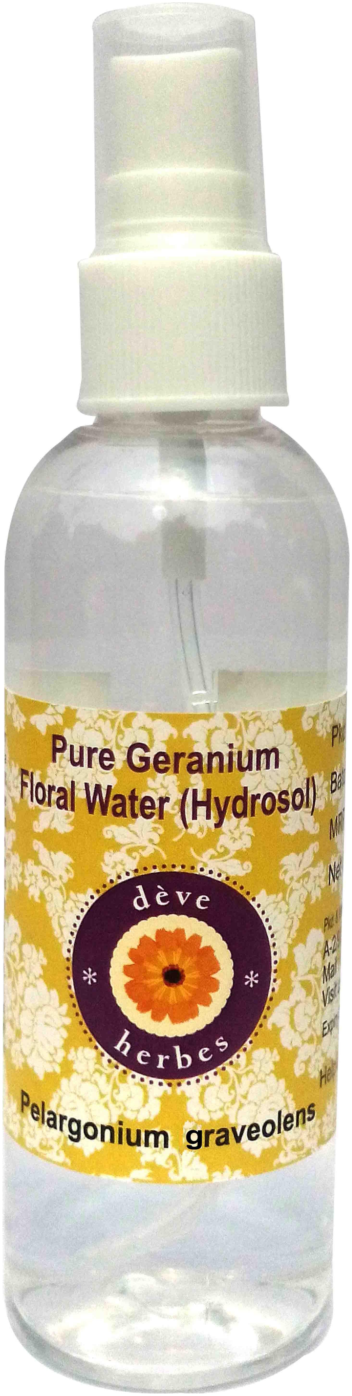 

Deve Herbes Pure Geranium Floral Water (Hydrosol) (Pelargonium graveolens) 100 Natural Therapeutic Grade 100ml