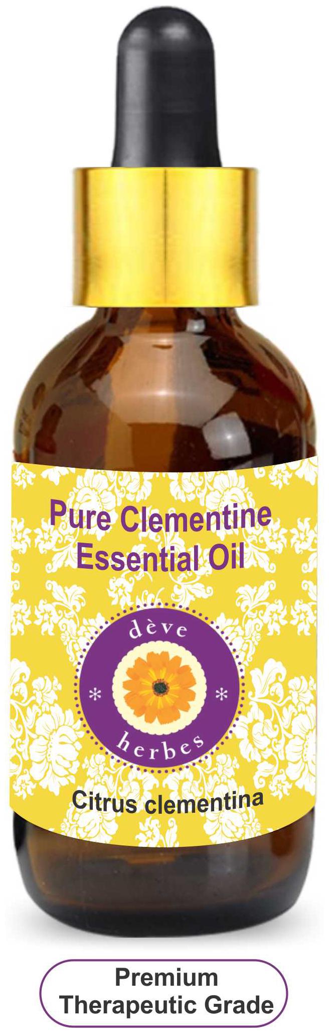 

Deve Herbes Pure Clementine Essential Oil (Citrus clementina) with Glass Dropper 100 Natural Therapeutic Grade Steam Distilled 15ml