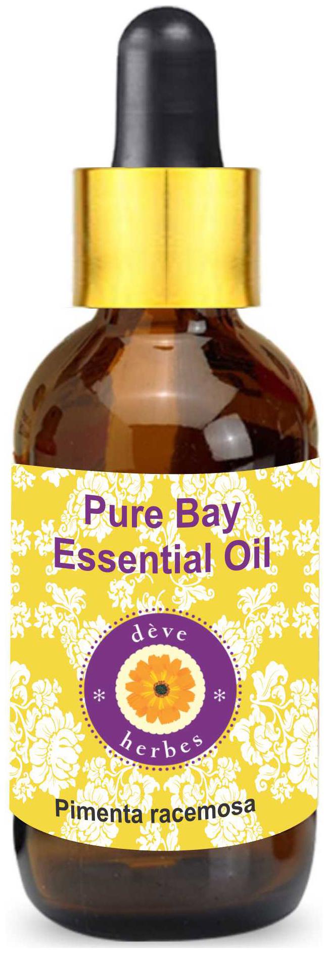 

Deve Herbes Pure Bay Essential Oil (Pimenta racemosa) with Glass Dropper 100 Natural Therapeutic Grade Steam Distilled 10ml